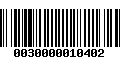 Código de Barras 0030000010402