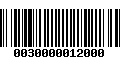 Código de Barras 0030000012000