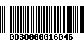 Código de Barras 0030000016046