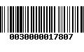 Código de Barras 0030000017807