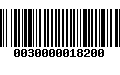 Código de Barras 0030000018200