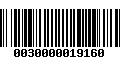 Código de Barras 0030000019160