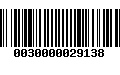 Código de Barras 0030000029138