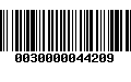 Código de Barras 0030000044209