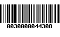 Código de Barras 0030000044308