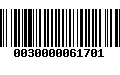 Código de Barras 0030000061701