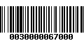 Código de Barras 0030000067000