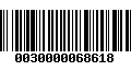 Código de Barras 0030000068618