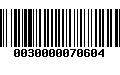 Código de Barras 0030000070604