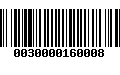 Código de Barras 0030000160008