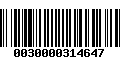 Código de Barras 0030000314647