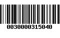 Código de Barras 0030000315040