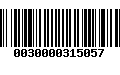 Código de Barras 0030000315057