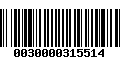 Código de Barras 0030000315514