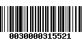 Código de Barras 0030000315521