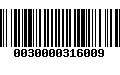 Código de Barras 0030000316009