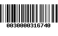 Código de Barras 0030000316740