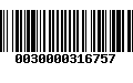 Código de Barras 0030000316757