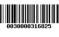 Código de Barras 0030000316825