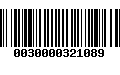 Código de Barras 0030000321089