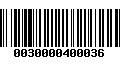 Código de Barras 0030000400036