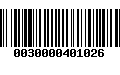 Código de Barras 0030000401026