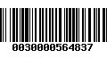 Código de Barras 0030000564837