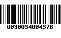 Código de Barras 0030034004378