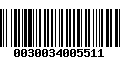 Código de Barras 0030034005511