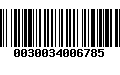 Código de Barras 0030034006785