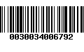 Código de Barras 0030034006792