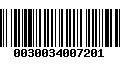 Código de Barras 0030034007201