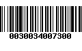 Código de Barras 0030034007300