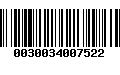 Código de Barras 0030034007522