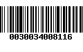 Código de Barras 0030034008116