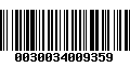 Código de Barras 0030034009359