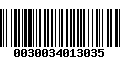 Código de Barras 0030034013035