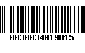 Código de Barras 0030034019815