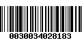 Código de Barras 0030034028183