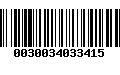 Código de Barras 0030034033415