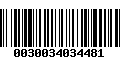 Código de Barras 0030034034481