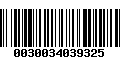 Código de Barras 0030034039325