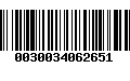 Código de Barras 0030034062651