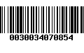 Código de Barras 0030034070854