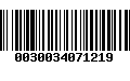 Código de Barras 0030034071219