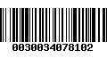 Código de Barras 0030034078102