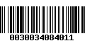 Código de Barras 0030034084011