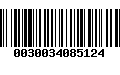 Código de Barras 0030034085124