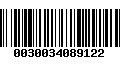 Código de Barras 0030034089122