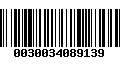 Código de Barras 0030034089139